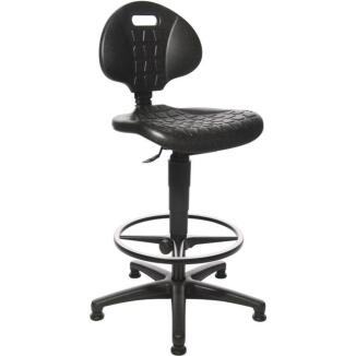 Ergonomischer Arbeitsdrehstuhl Tec 20, Polyurethanschaum schwarz, höhenverstellbar, Bodengleiter