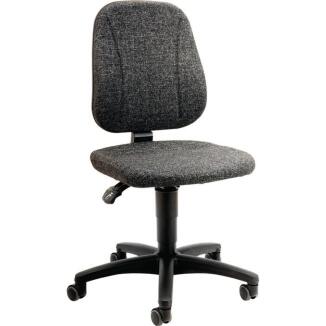 Arbeitsdrehstuhl Unitec, Stoffpolster grau, ergonomisch, höhenverstellbar, Sicherheitsrollen