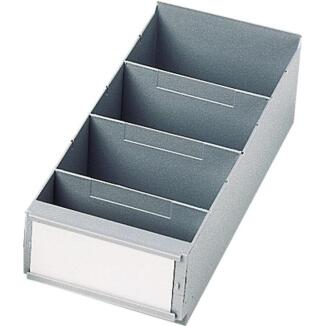 Trennwände für Regalkasten B. 160mm, grau, 25 Stück, aus hochschlagfestem PS, unterteilbar