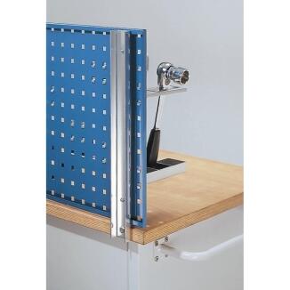Werkbankhalterung für Loch-/Schlitzplatten, 1500/2000 mm, RASTERPLAN, zur Befestigung