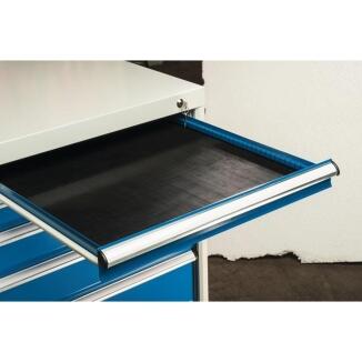 Schubladengummieinlage schwarz, für Schrank B 572mm, Schubladenhöhe 50-175mm, KLW-LUTZ