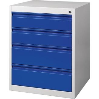 Schubladenschrank BK 600, grau/blau, 4-7 Schubladen, Einfachauszug, pulverbeschichtet, 80 kg