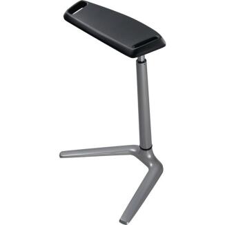 Stehhilfe Aluminium silber, Sitzhöhe 620-850mm, Komfort-Sitz aus Soft-Touch-Integralschaum