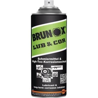 BRUNOX LUB&COR Haftschmiermittel u. Korrosionsschutz 400 ml Spray, allwetterfest, 5x längerer Schutz