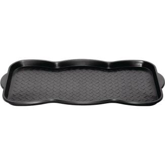 Schwarze Fußmatte 100% PP, mit Rand, für nasse Schuhe, 740x380x20mm, ideal für Zwischenbereiche