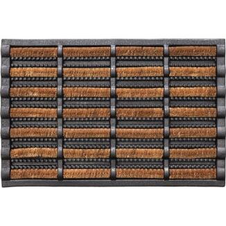 Fußmatte schwarz/natur, 60% Gummi, 40% Kokos, 600x400x25mm, für Zwischenbereich