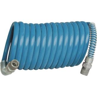 EWO Spiralschlauchset 6mm ID 8mm AD 5m G 1/4 Zoll, 10mm ID 12mm AD 5m G 3/8 Zoll, knickfest, blau