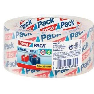 tesa Packband tesapack Crystal Clear 57807, 50 mm, 66 m, kristallklar, stark, alterungsbeständig