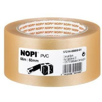 NOPI Packband 50mmx66m PVC transparent oder braun, für mittelschwere bis schwere Kartons