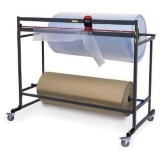 TRANSPAK Schneidständer 1250mm waagerecht, mit Fahrrollen, für Papier- und Folienrollen