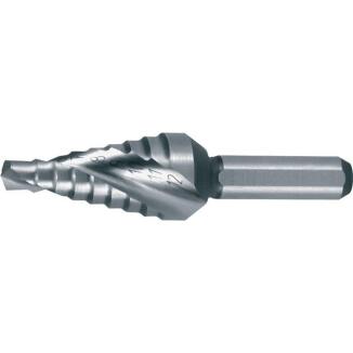 RUKO Stufenbohrer HSS 4-12mm, 4-20mm, 4-30mm, spiralgenutet, 2 Schneiden, 9-14 Stufen
