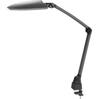 Schreibtischlampe schwarz/anthrazit, mit Standfuß oder Tischklemme, LED, 3 Gelenke, 1030 Lumen