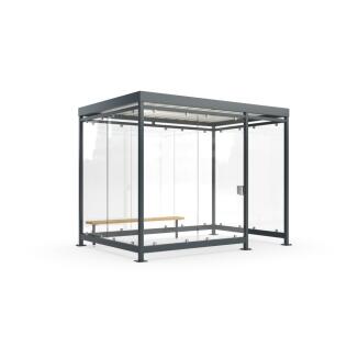 Raucherunterstand Eco-SET 'Modell K3 d/b' mit Bank und Ascher