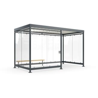 Raucherunterstand Eco-SET 'Modell K4 d/b' mit Bank und Ascher