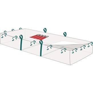 Plattensack ASUP, Tragfähigkeit 1000kg oder 1500kg, 4 Hebeschlaufen, Schürzendeckel, PP-Gewebe