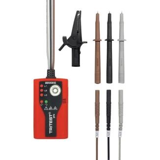 Drehfeldrichtungsanzeiger TRITEST® 400-500 V AC, Anzeige Rechts-/Linksdrehfeld, LED, Magnethalter