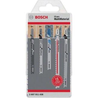 BOSCH Stichsägeblatt-Set JSB Multi-Material, 15-teilig, für verschiedene Materialien geeignet