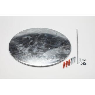 Bodenronde für Kunststoff-Standascher, feuerverzinkt, aus Stahlblech, stabil, inkl. Montagematerial