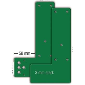 Montageplatte 901 770 für Schwenk-Türwächter, DIN L/R, Stahl/Holz, grün lackiert, 205 mm