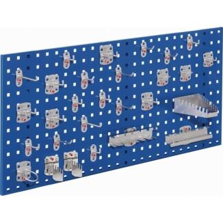 Lochplatte B450xL1000mm blau, 28-teilig, pulverbeschichtet, flexibel, ideal für Werkbänke