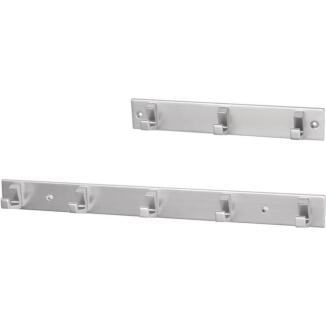 HERMETA Handtuchhakenleiste 3 oder 5 Haken, Höhe 35mm, Länge 210mm oder 360mm, Aluminium eloxiert