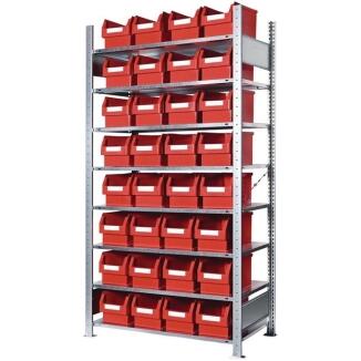 KAPPES Steckregal 200x100x40cm, Grundregal, 8 verzinkte Stahlböden, 150kg pro Boden, mit 32