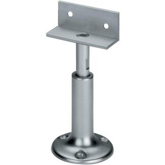 Trennwandstütze B 60mm, höhenverstellbar 100-120mm, Aluminium F1/natur, DENI, mit Auflagewinkel