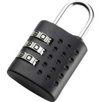 JSA Zahlenschloss 70553, 3-stellig, schwarz, für Gepäck, Koffer, Taschen, Rucksäcke