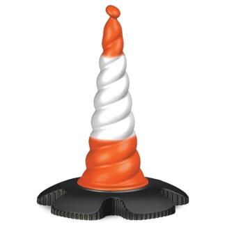 Leitkegel aus Kunststoff für Absperrsystem 'Skipper', Höhe 750 mm, orange-weiß