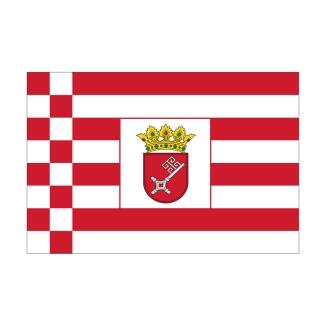 Landesflagge Bremen (Schlüssel), Querformat, verschiedene Größen, 110 g/m² oder 160 g/m²