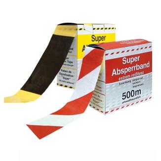 Absperrband 'Strong', reißfest, Länge 500 m, gelb/schwarz o. rot/weiß