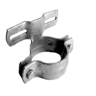 Rohrschelle aus verzinktem Stahl für Flach-VZ, Pfosten Ø 42-108 mm, Lochabstand 70-900 mm