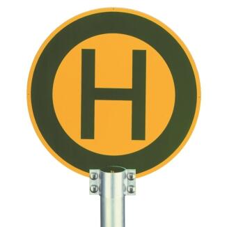 Spezialschelle zur Befestigung von Haltestellenschildern, inkl. Schrauben und Muttern