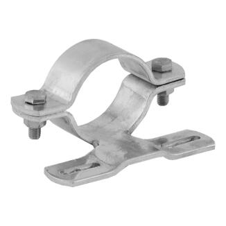 Rohrschelle aus Aluminium für Flach-VZ, inkl. Schrauben und Muttern, für Pfosten Ø 60 und 76 mm