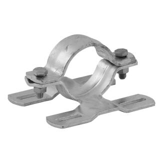 Rohrschelle mit Doppelsteg für Flach-VZ, inkl. Schrauben und Muttern