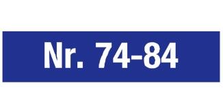 Legendenschild aus Aluminium, Höhe 60 mm