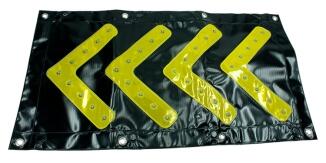 Faltleittafel 'Reveal' aus PVC, 820 x 440 mm, LED-Beleuchtung, Lauf-, Blink-, oder Dauerlicht