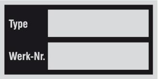 Typen- und Leistungsschild, zur Selbstbeschriftung