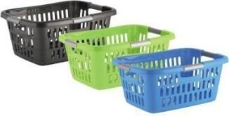 axentia Wäschekorb Ergonomic 40l, Kunststoff, 61x41x25cm, farbig sortiert, ohne Deckel