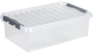 Sunware Q-line Aufbewahrungsbox 32l, transparent, stabiler Clipdeckel, stapelbar, 600x400x180mm