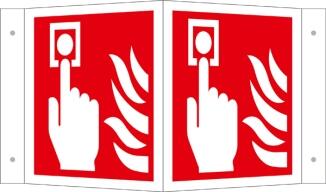 Winkel- und Fahnenschild, Brandmelder (manuell)