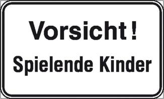 Hinweisschild, Vorsicht! Spielende Kinder, für Gewerbe und Privat