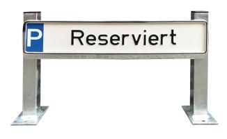 Parkplatzbeschilderung 'Cuxhaven' aus Stahl, Breite ca. 520 mm, Höhe über Flur 350 mm