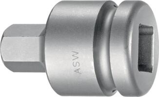 Kraftschraubersteckschlüsseleinsatz 3/4 Zoll ASW, Innensechskant, 14-27 mm, 62 mm Länge, Sonderstahl