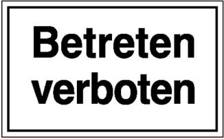 Modellbeispiel: Hinweisschild zur Betriebskennzeichnung: Betreten verboten (Art. 11.5097)