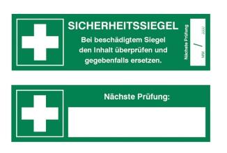 Sicherheitssiegel für Verbandkoffer auf Rolle oder Bogen