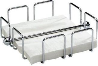 APS Serviettenhalter WIRE, verchromt, 19x19cm oder 19x6,5x19cm, für 50 Servietten, silber