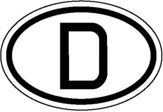 Hinweisschild für Kraftfahrzeuge, Internationales Kennzeichen für Deutschland