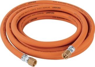 Propangasschlauch 5x6,3mm G3/8 LH Hochdruck 5m oder 10m SIEVERT, frostresistent bis -30°C