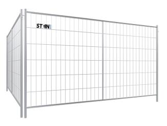 Bauzaun 'Profi P', Höhe 2,00 m, mit zusätzlichem Mittelholm, MW 300/100, Standrohre Ø 42,4 mm